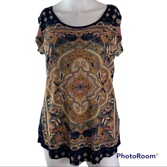 Lucky Brand Boho Print top - Picture 2 of 10